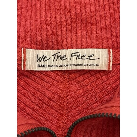 We The Free X Free People Walk Away Tunic Pullover Red Racer Half Zip Top Small - Picture 4 of 9
